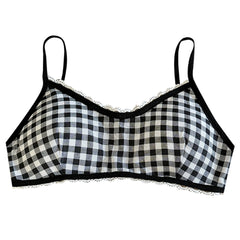 gingham ruffle bra top boogzel clothing