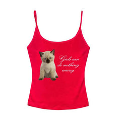 Girls Can Do Nothing Wrong Tank Top - cat print y2k top - y2k clothing - boogzel