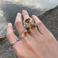 goldfish clear resin ring boogzel clothing