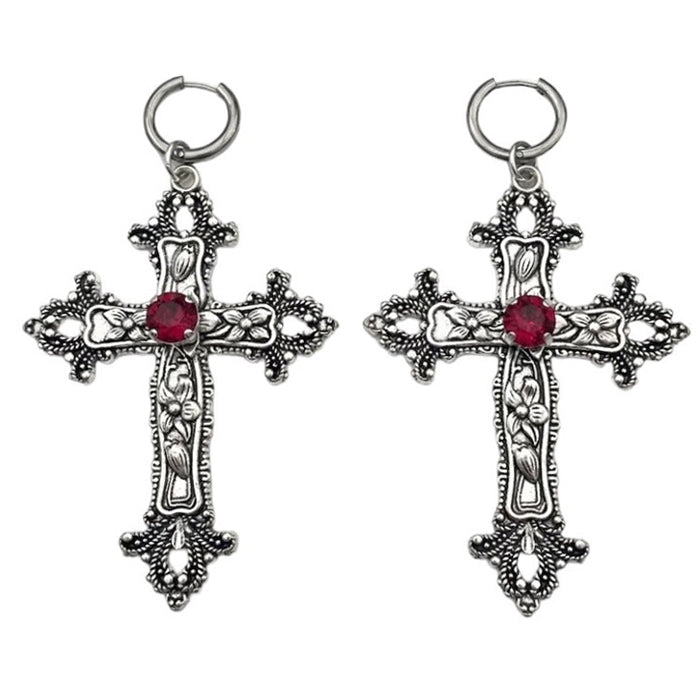 gothic cross earrings boogzel clothing