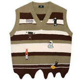 grandma aesthetic striped vest boogzel clothing
