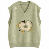 green apple embroidered vest boogzel clothing