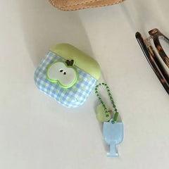 green apple checkered airpods case boogzel clothing