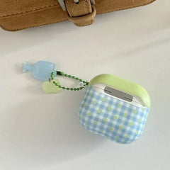green apple checkered airpods case boogzel clothing