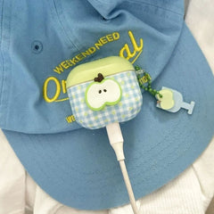 green apple checkered airpods case boogzel clothing