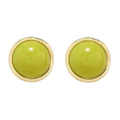 green glossy round stud earrings boogzel clothing