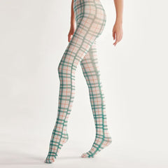 green plaid patterned tights boogzel clothing