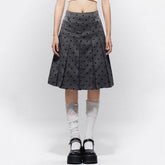 grey polka dot pleated skirt boogzel clothing