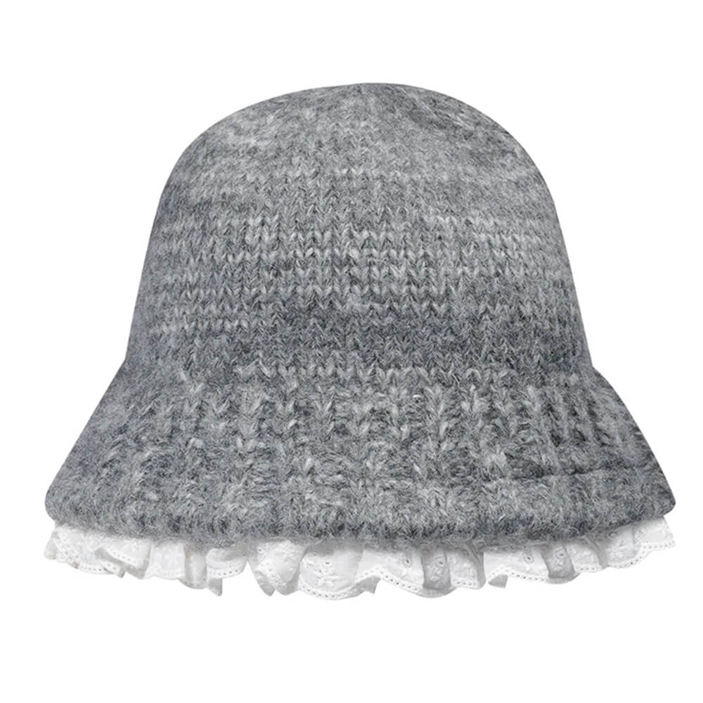 grey knit bucket hat boogzel clothing