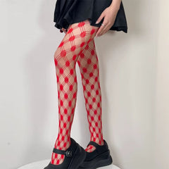 grid patterned mesh tights boogzel clothing