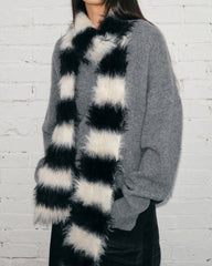 grunge aesthetic fuzzy striped scarf boogzel clothing