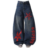 grunge aesthetic wide leg jeans boogzel clothing