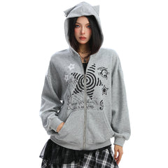 grunge cut out shoulder sweatshirt boogzel clothing