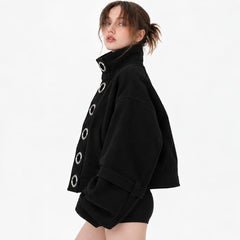 grunge oversized grommet jacket boogzel clothing