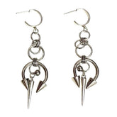 grunge silver spike earrings boogzel clothing