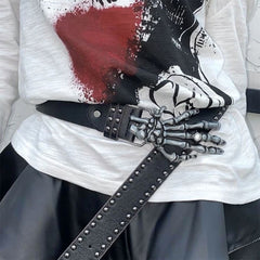 grunge skeleton hand belt boogzel clothing
