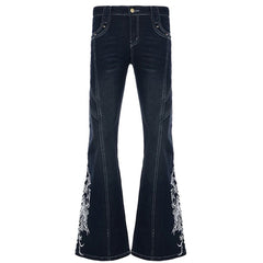 grunge aesthetic flared jeans boogzel clothing