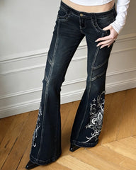 grunge aesthetic flared jeans boogzel clothing
