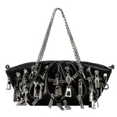 grunge aesthetic ruched chain bag boogzel clothing