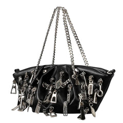 grunge aesthetic ruched chain bag boogzel clothing