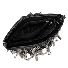 grunge aesthetic ruched chain bag boogzel clothing