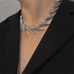 grunge aesthetic spike choker necklace boogzel clothing