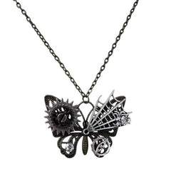 grunge mechanical butterfly necklace boogzel clothing