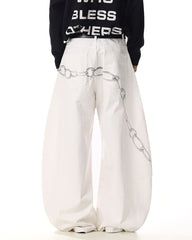 grunge red cross print wide leg pants boogzel clothing