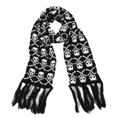 grunge skull knitted scarf boogzel clothing