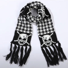 grunge skull knitted scarf boogzel clothing