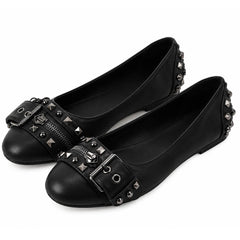 grunge sleaze studded ballet flats boogzel clothing