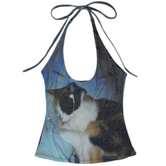 headphones kitty halter top boogzel clothing