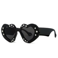 Heart-shaped-leopard-sunglasses with rhinestones - Boogzel Clothing