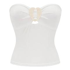 heart buckle tube top boogzel clothing
