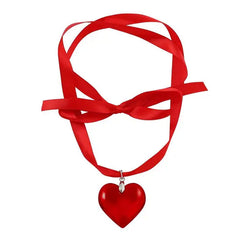 heart satin ribbon necklace boogzel clothing