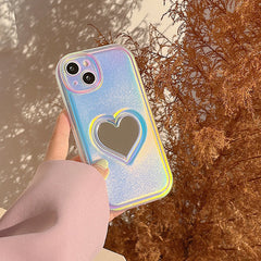 holographic heart phone case boogzel clothing