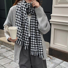 houndstooth knit scarf boogzel clothing