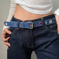 indie flower aesthetic denim belt boogzel clothing