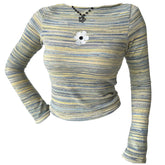 indie flower striped long sleeve top boogzel clothing