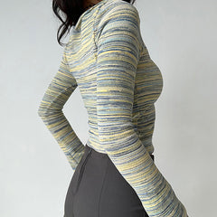 indie flower striped long sleeve top boogzel clothing