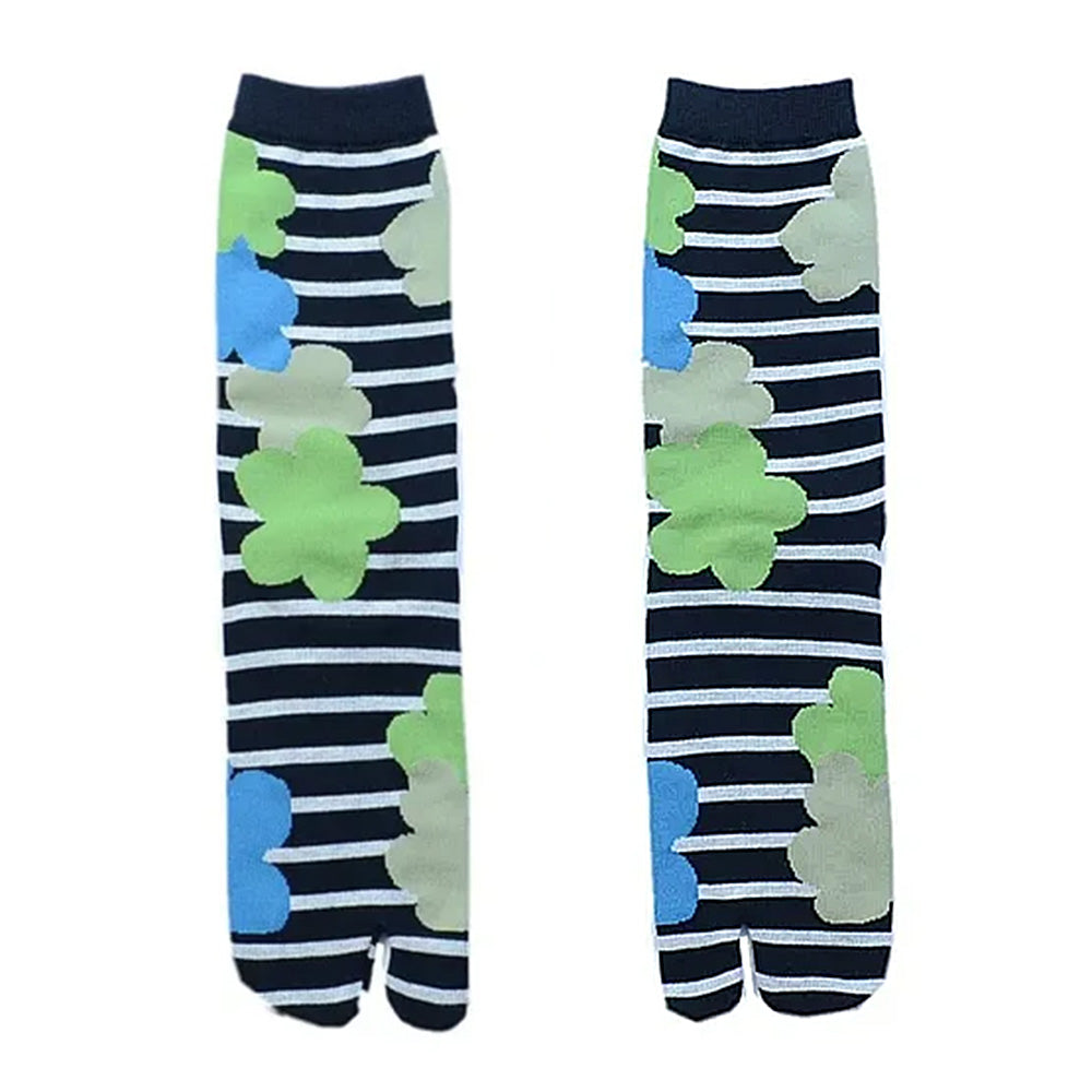 indie flower striped tabi socks boogzel clothing