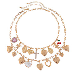 indie layered pendant necklace boogzel clothing