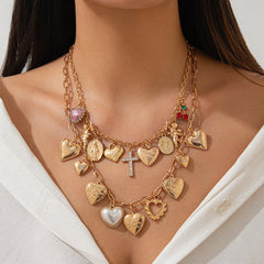 indie layered pendant necklace boogzel clothing