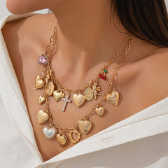 indie layered pendant necklace boogzel clothing