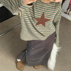 indie aesthetic star striped long tee boogzel clothing