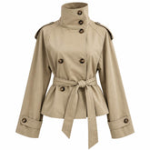 khaki belted trench jacket boogzel clothing