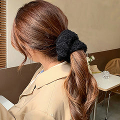 black fluffy scrunchie boogzel clothing