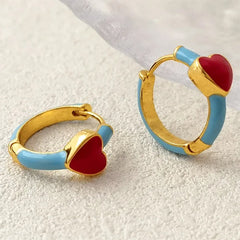 korean aesthetic heart earrings boogzel clothing