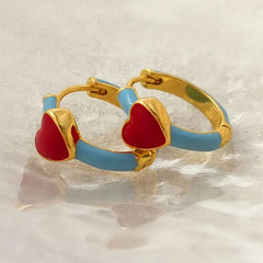 korean aesthetic heart earrings boogzel clothing