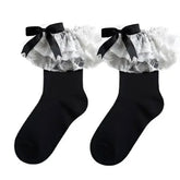 lace ruffle bow socks boogzel clothing
